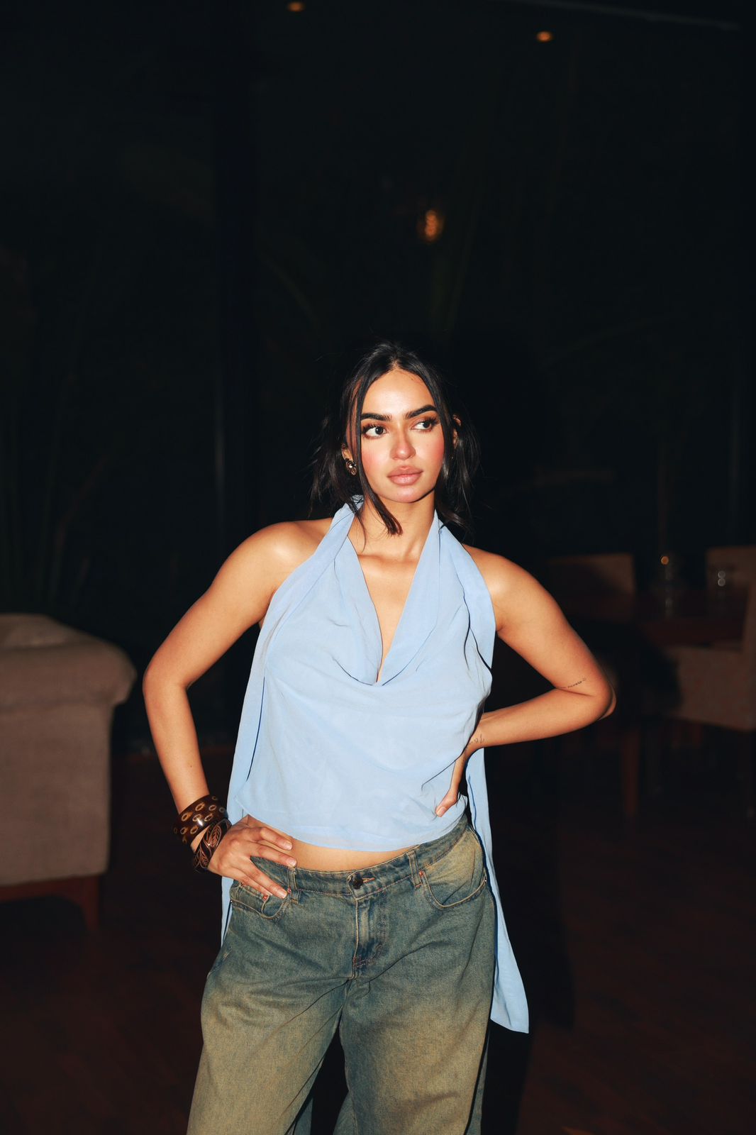 VERONICA BABY BLUE TOP ♡