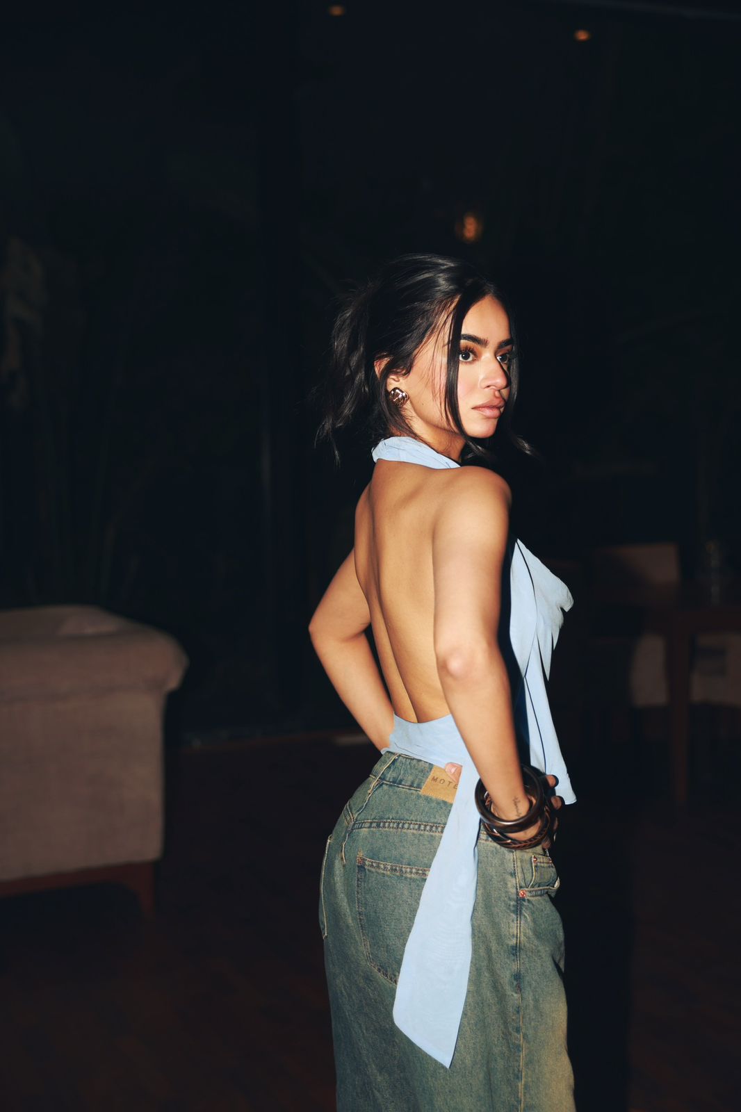 VERONICA BABY BLUE TOP ♡