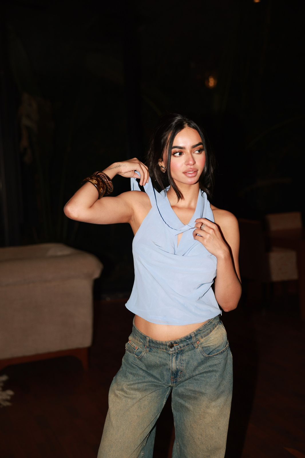 VERONICA BABY BLUE TOP ♡