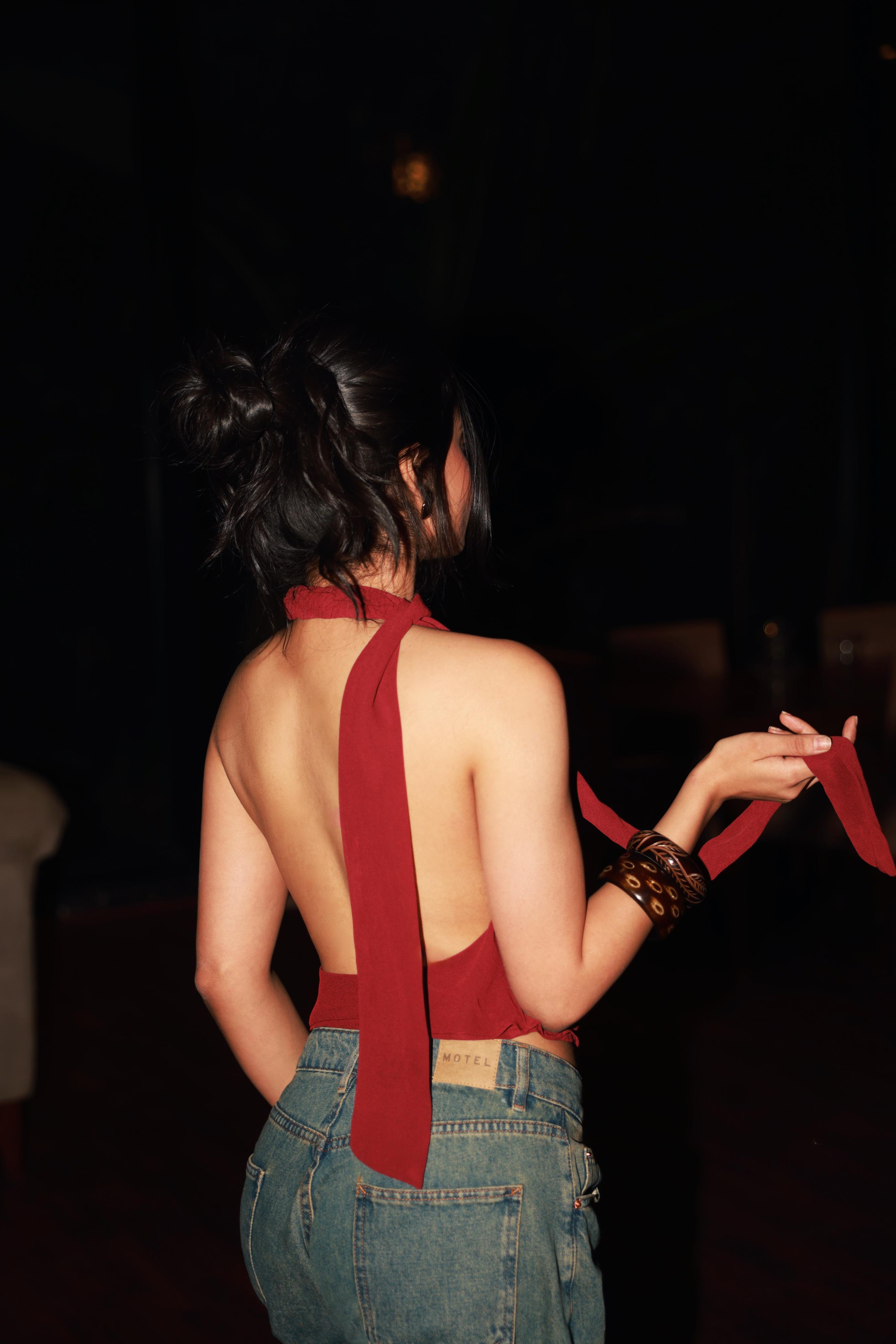 VERONICA BURGUNDY TOP ♡